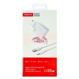 Incarcator Retea Fast Charge 55W TRANYOO EU3-C USB Type-C, Cablu 2m, Incarcare Rapida