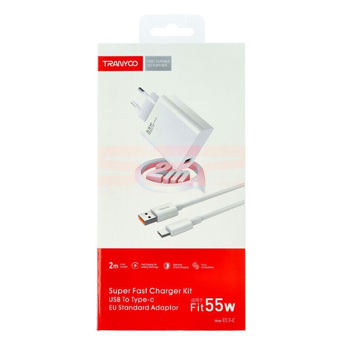 Incarcator retea Fast Charge USB - Type-C 55W TRANYOO EU3-C