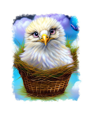 Sticker decorativ, Pui de Vultur, Alb, 70 cm, 6728ST foto