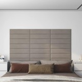 Panouri de perete 12 buc. gri deschis 60x15 cm catifea 1,08 m&sup2;