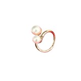 Inel auriu pentru esarfa impletit cu perle