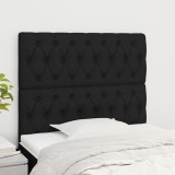 VidaXL Tăblii de pat, 2 buc, negru, 90x7x78/88 cm, textil