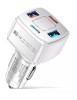 Incarcator auto 12-24V Fast Charge cu port PD 20W si QC3.0 18W - BK365-WHITE