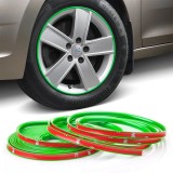Inele de protectie si decor jante, adezive, din plastic flexibil - verde, AVEX
