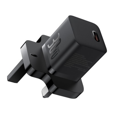 Incarcator UK Type-C, 30W - Baseus GaN5 (P10110906113-00) - Black foto