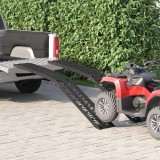 vidaXL Rampă de &Icirc;ncărcare 2 pcs Negru 222 x 28 x 5 cm Aluminiu 42021087