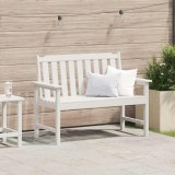 Banca Gradina vidaXL Alb 120cm HDPE Lemn, 2 Locuri, Exterior Terasa/Balcon, Rezistenta la Intemperii, Asamblare Usoara