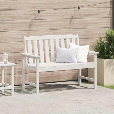 vidaXL Bancă de grădină cu pernă Alb 120 x 59 x 88cm HDPE 42006601 foto