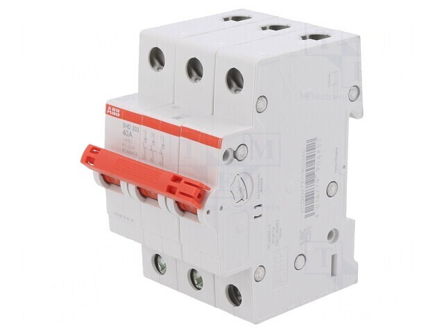 Separator-&icirc;ntrerupător 3 poli pentru șină DIN 40A 415VAC