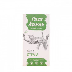 Ciocolata artizanala neagra fara zahar cu stevie 92%, 70g, Casa Kakau