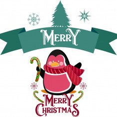 Sticker decorativ, Merry Christmas ,Verde, 65 cm, 4896ST-2