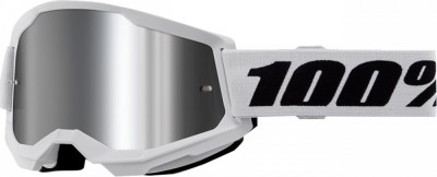 Ochelari cross/atv 100% Strata 2 Junior White, lentila oglinda, culoare rama alb Cod Produs: MX_NEW 26013515PE foto