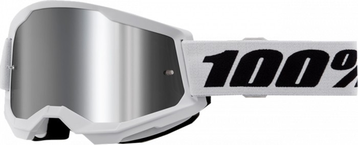 Ochelari cross/atv 100% Strata 2 Junior White, lentila oglinda, culoare rama alb Cod Produs: MX_NEW 26013515PE