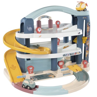 Pista de masini Smoby Big Garage cu masinuta si elicopter foto