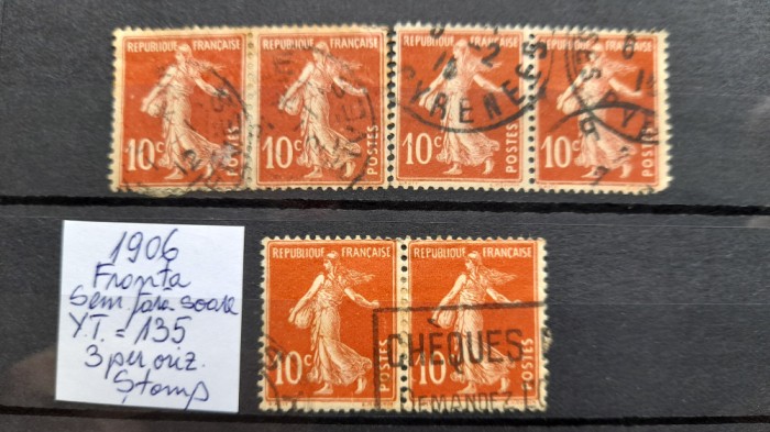 1906 Franta semanat.Y.T.135 -3 per.-stamp.