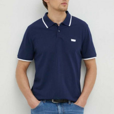 Levi's tricou polo barbati, culoarea albastru marin, neted