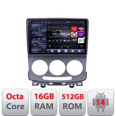 Navigatie Mazda 5 2005-2010 Edotec Kit-MZ22 8 core QLED 2K 16+512 360 Android Waze USB Navigatie Internet Youtube Radio CarStore Technology foto