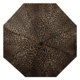 Umbrelă de ploaie pliabilă automată, model animal print, cu husă și curea, 31,5 cm, CMCLASS