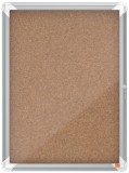 Avizier NOBO Premium Plus, interior, pluta, 4x A4, cu usa si cheie, natur