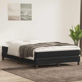 Cumpara ieftin Pat box spring cu saltea, negru, 160x210 cm, catifea