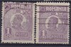 TIMBRE FERDINAND 2 x 1 LEU, Regi, Stampilat