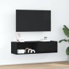 Gossi dulap tv stejar negru 100x31x25,5 cm lemn prelucrat