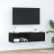 Gossi dulap tv stejar negru 100x31x25,5 cm lemn prelucrat