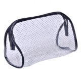 Portfard pentru cosmetice, Zola&reg;, transparent cu buline negre, 28.5x17x11 cm