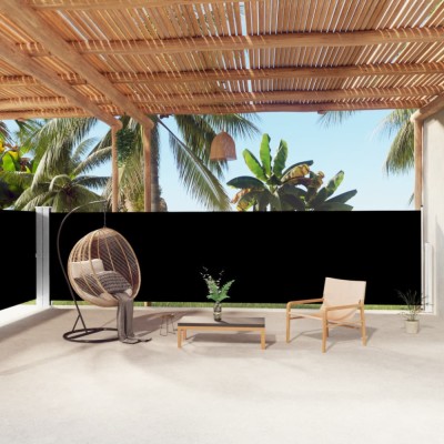 vidaXL Copertină laterală retractabilă, negru, 160x1000 cm 318030 foto