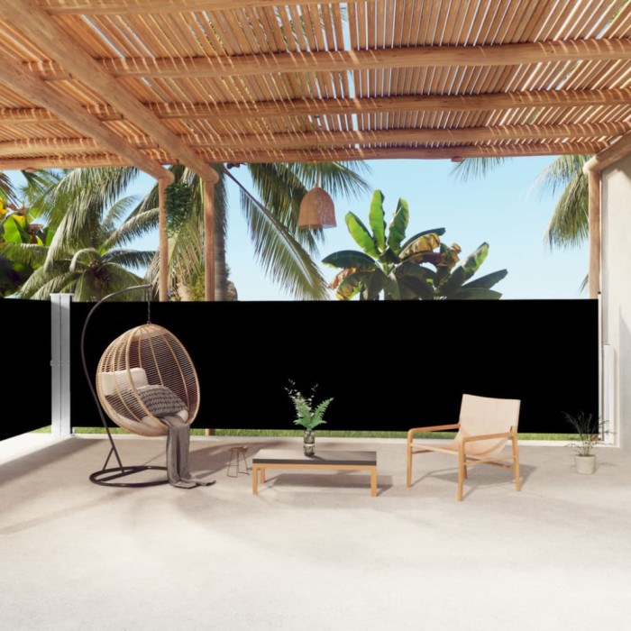 vidaXL Copertină laterală retractabilă, negru, 160x1000 cm 318030
