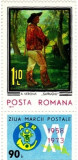 ROMANIA 1973 ZIUA MARCII POSTALE ROMANESTI Serie 1timbru cu vinieta LP.834 MNH**, Nestampilat