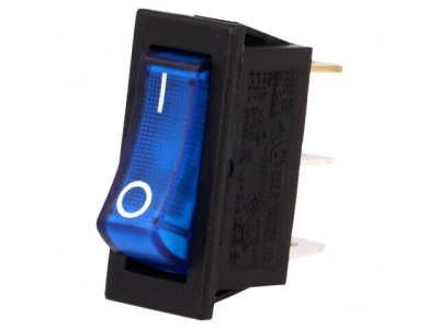 Buton Rocker SPST ON-OFF 10A/250V Albastru cu Lumină Neon foto