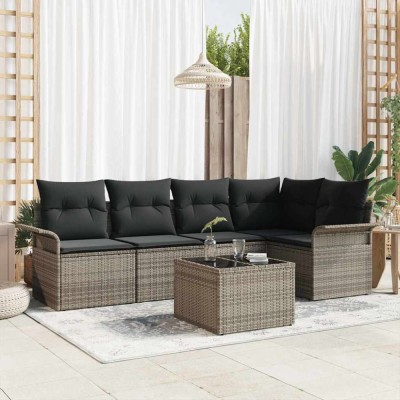 vidaXL Set de canapele pentru grădină 6 pcs 242.5 x 132.5 x 85 cm 3345369 foto