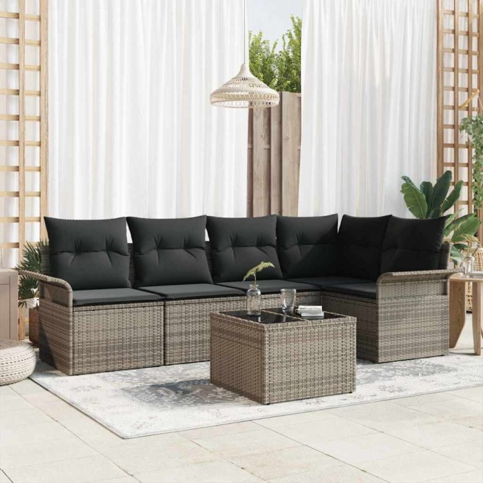 vidaXL Set de canapele pentru grădină 6 pcs 242.5 x 132.5 x 85 cm 3345369