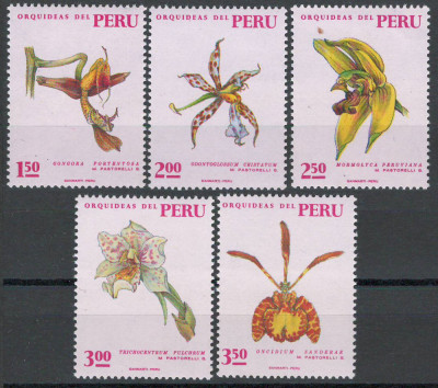 Peru 1971 Mi 825/29 - Flora peruviana, orhidee foto