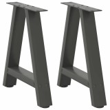 VidaXL Picioare pentru măsuță de cafea &icirc;n formă de A, 2 buc., antracit, 50x(42-43) cm, oțel