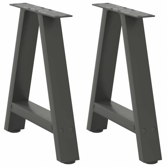 vidaXL Picioare pentru măsuță de cafea &icirc;n formă de A, 2 buc., antracit, 50x(42-43) cm, oțel 4012834