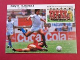 Foto-Carte poștală maximă filatelică - meciul ITALIA - KOREA de SUD (10.06. Campionatul Mondial MEXIC 1986)