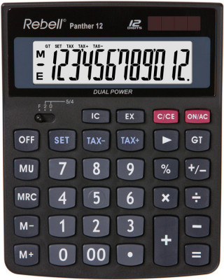 Calculator De Birou, 12 Digits, 147 X 115 X 32 Mm, Rebell Panther 12 - Negru foto