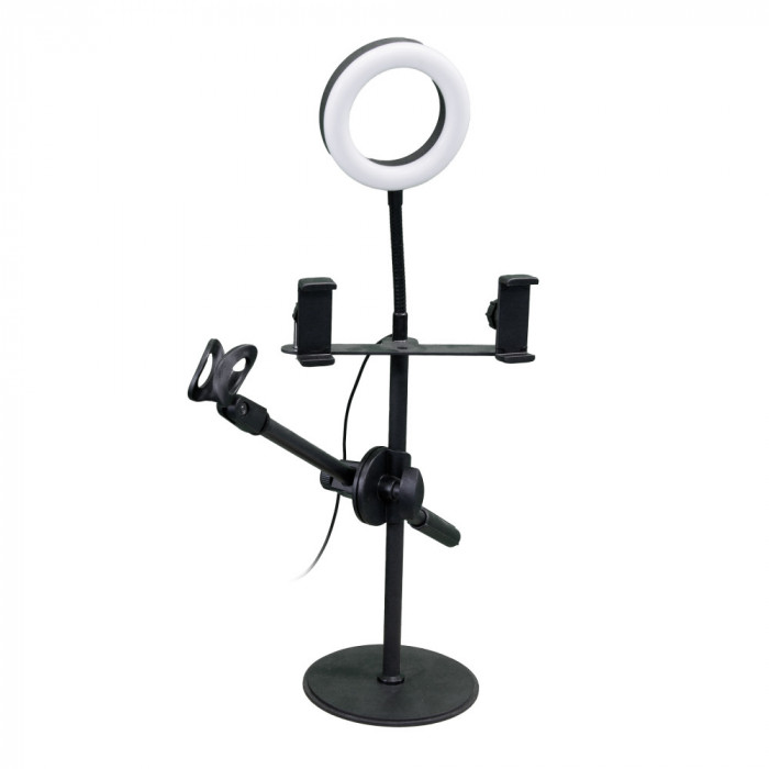 Lampa circulara cu trepied, Led SP-45, suport telefon, USB, selfie, make-up