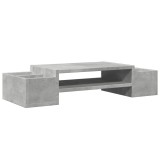 Cumpara ieftin Suport monitor cu depozitare, gri beton, 70x27x15cm, lemn