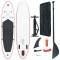vidaXL Set placă stand up paddle SUP surf gonflabilă, roșu și alb 92201
