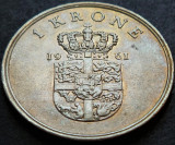 Moneda 1 COROANA / KRONE - DANEMARCA, anul 1971 * cod 4458 B