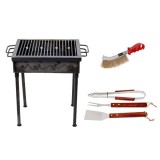 Pachet gratar metalic 40x30cm (5207) plus perie de sarma (ZLN 2264) plus 3 accesorii gratar (ZTS 8338) / 5207_2