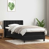 vidaXL Pat box spring cu saltea, negru, 90x210 cm, catifea 3318437