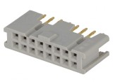 Soclu IDC Mamă 16 Pin THT Aurit 2.54mm