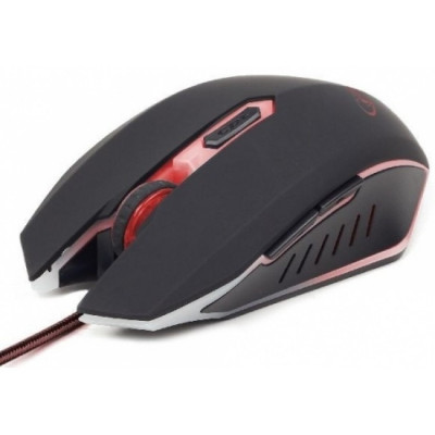 Mouse Gembird MUSG-001 , Optic , 2400 DPI , Gaming , Iluminare LED , Negru/Rosu foto