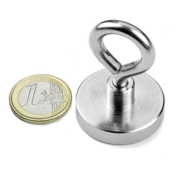 Magnet neodim oala &Oslash;32 mm, cu inel, putere 30 kg
