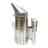 Afumator pentru albine din otel galvanizat, cu scut termic si burduf din piele, 230 mm
