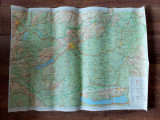Harta veche turistica Budapesta, lipita pe panza, 78x58cm